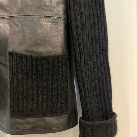 Tory Burch Leather and Wool Cardigan Size S - Picture 3 of 10